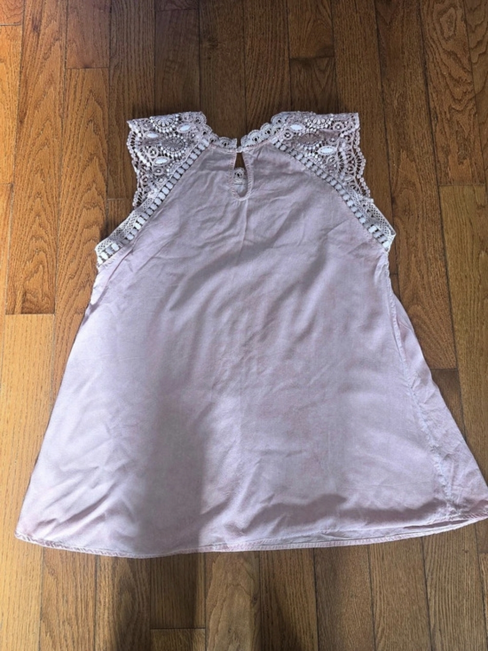 Andree By Unit Dusty Rose Lace Shoulder Tank Top in Size Large